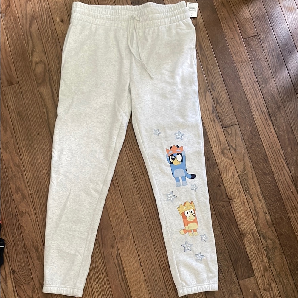 NWT Gray Sweatpants with Bluey Cartoon Print